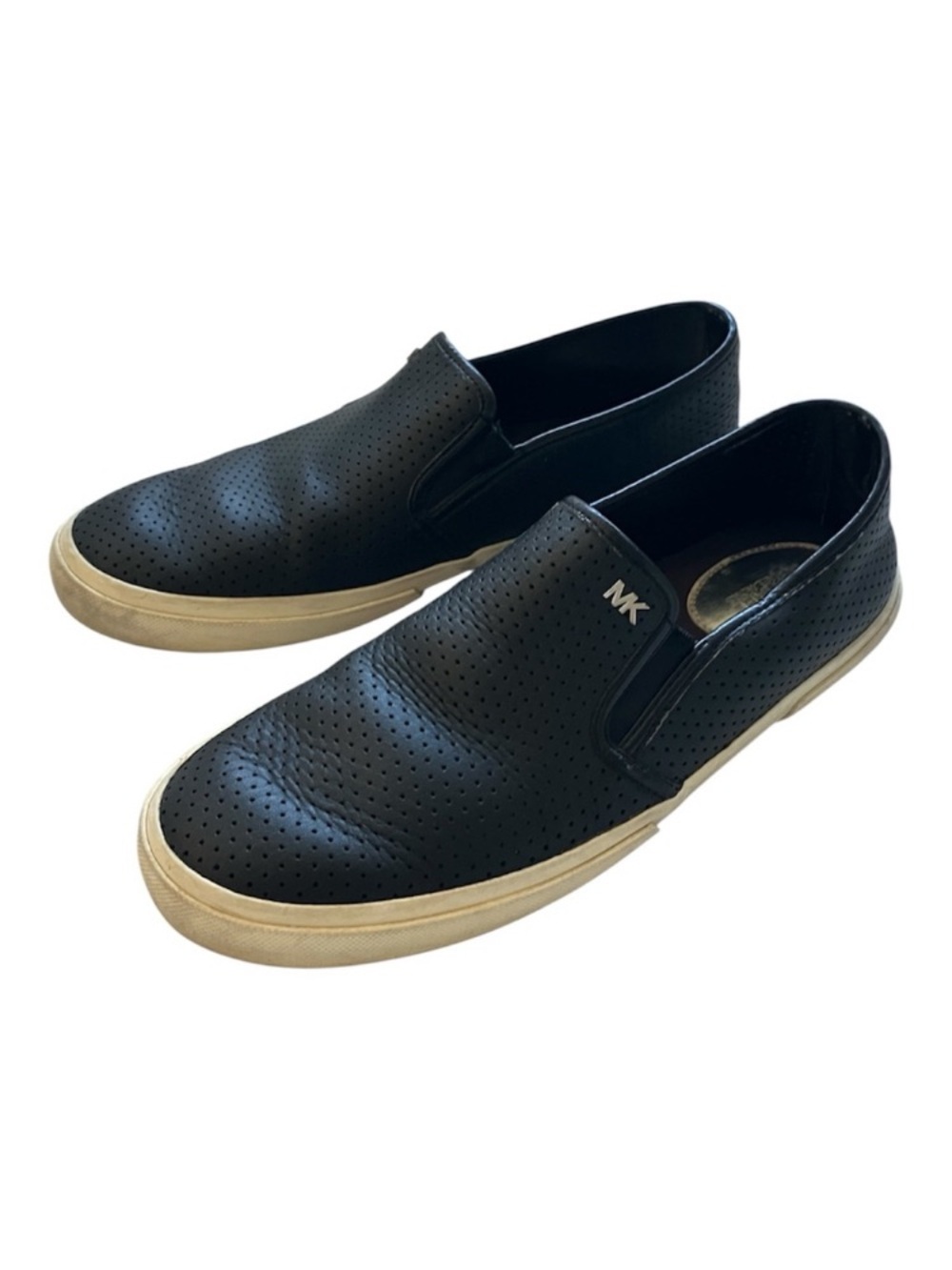 Michael Kors Black Perforated Leather Slip-On Loafers size 8.5